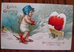 Valentines Snowshoe postcard Art